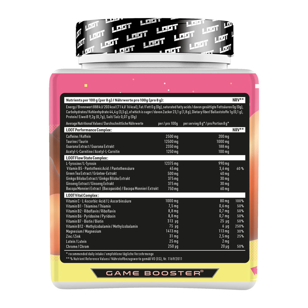 LOOT pixel gaming booster pixel peach naehrwertetabelle