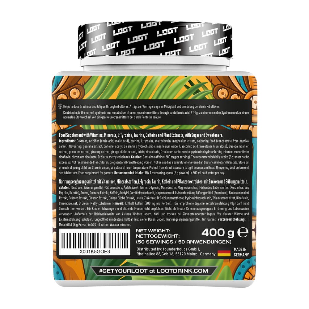 loot tiki tropicali gaming boooster inhaltsstoffe