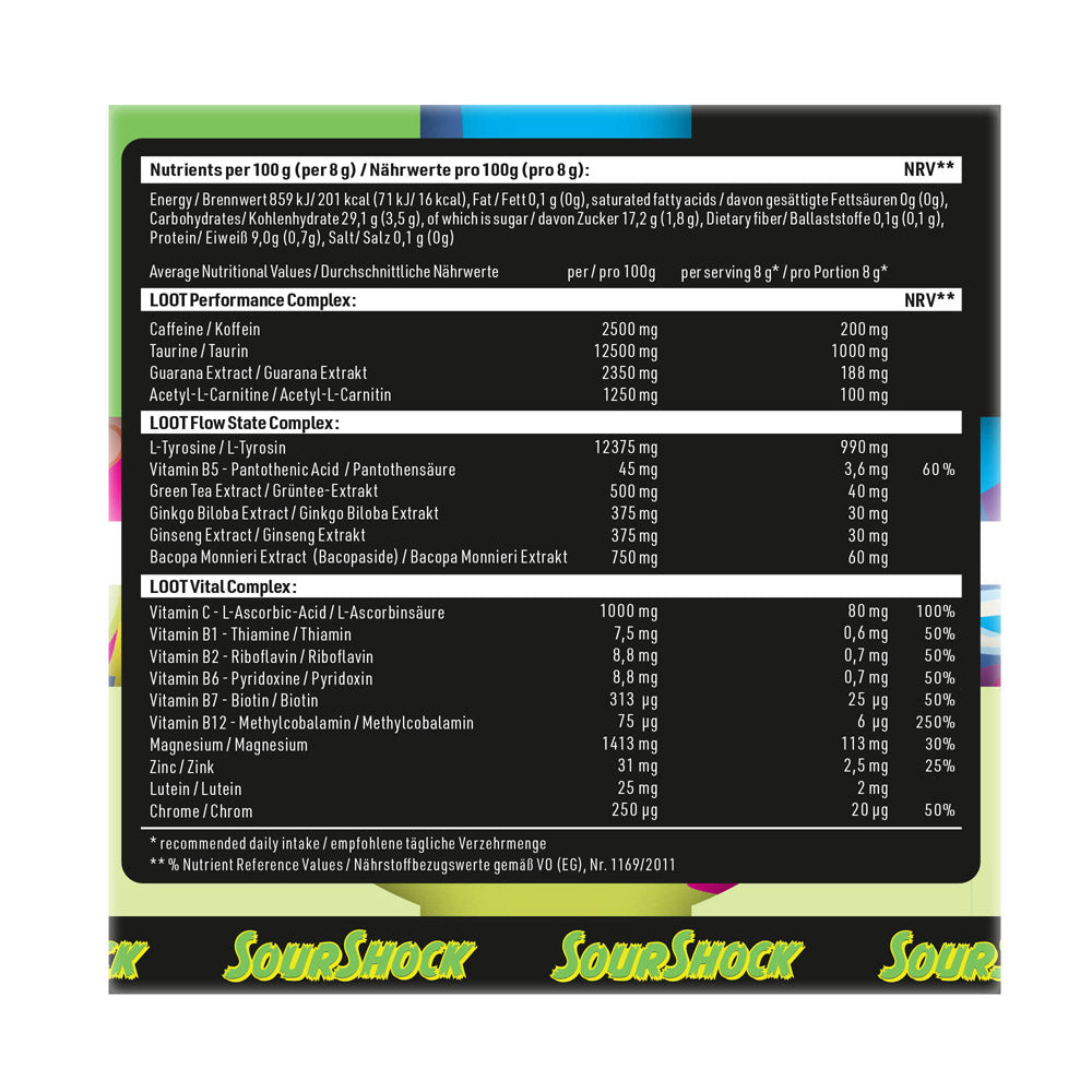 StackCube Sour Shock side view Nährwerttabelle