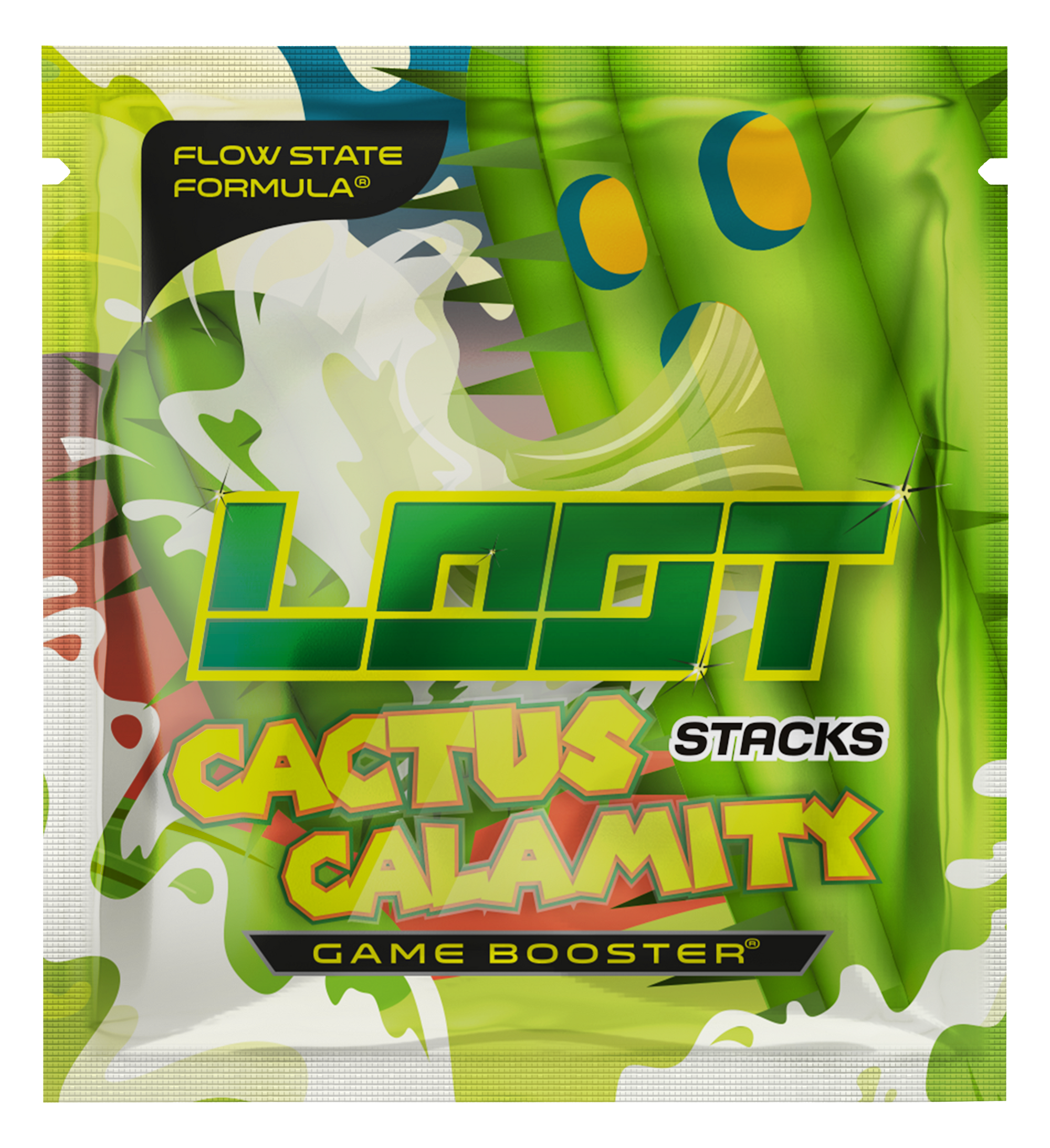 LOOT Cactus Calamity Game Booster Energy Drink Probierpaket Stack - Front Vorderseite