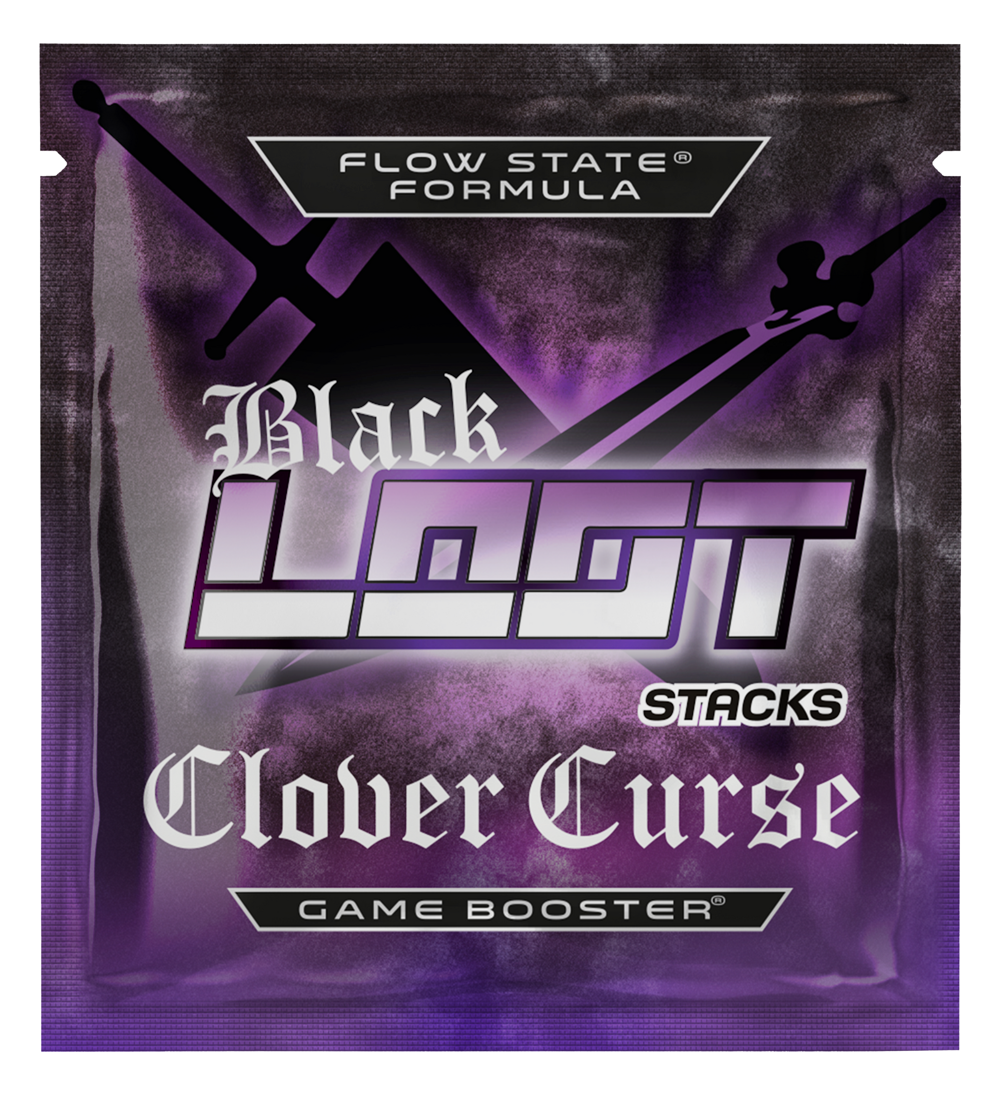 LOOT Clover Curse Game Booster Energy Drink Probierpaket Stack - Front Vorderseite