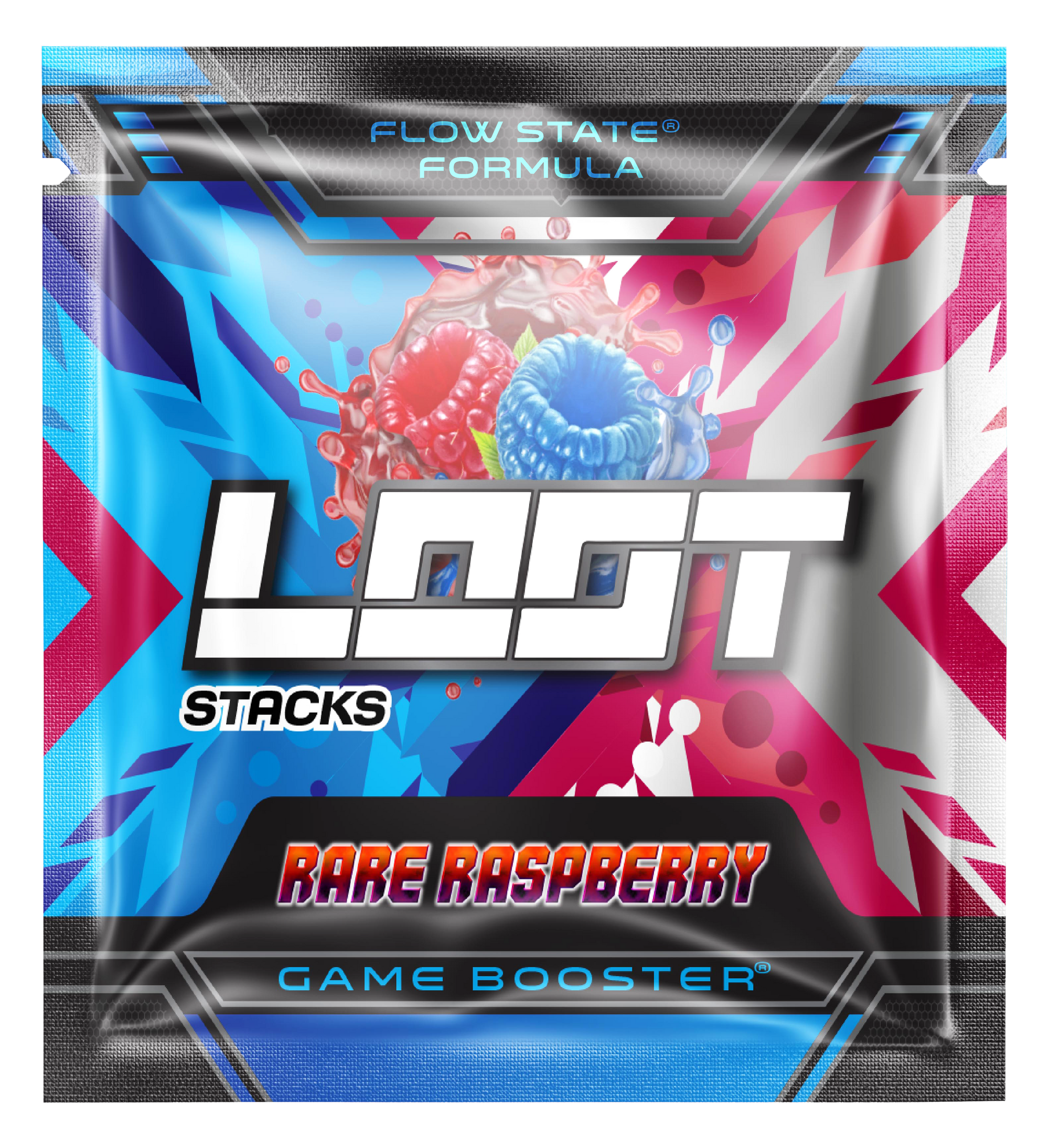 LOOT Rare Raspberry Game Booster Energy Drink Probierpaket Stack - Front Vorderseite