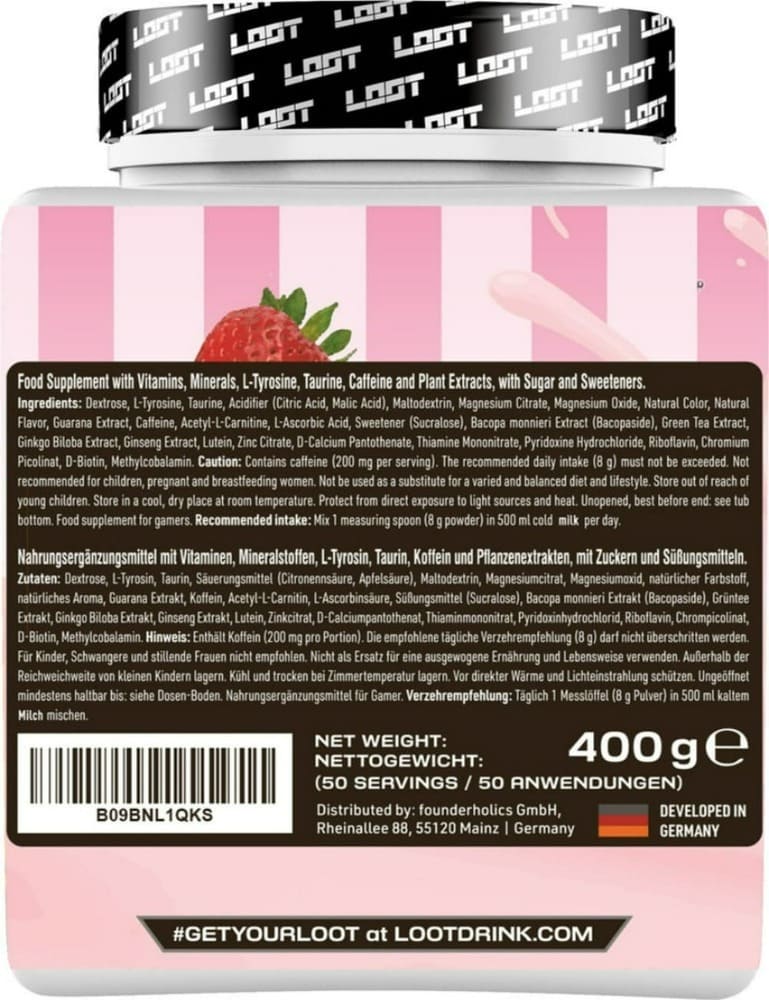 loot strawberry sprinkles gamer milkshake inhaltsstoffe